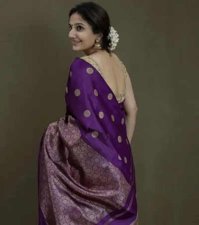 Royal Purple Kanchipuram Bridal Silk Saree